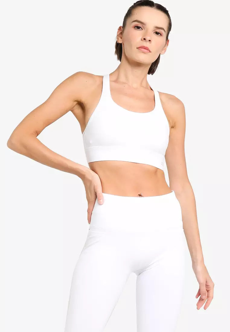 White Lorna Jane Compress Compact Sports Bra